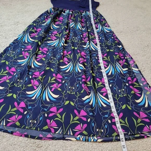 ModCloth Faux Wrap Sleeveless Maxi Dress  Floral Size S - Picture 7 of 9